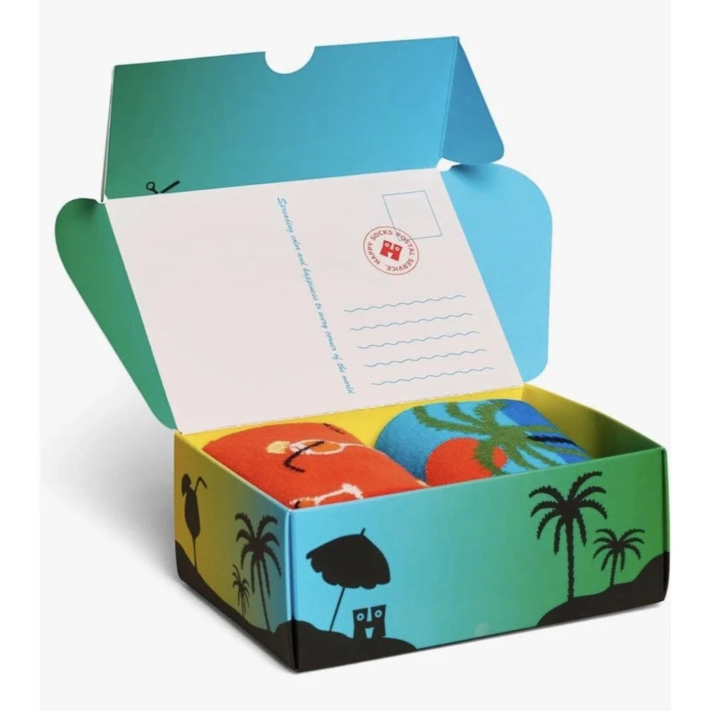 Happy Socks 2-Pack Gift Set, Beach Life, Adult Unisex Size 36-40